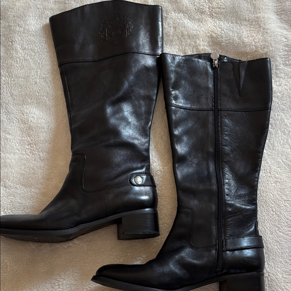 Vintage Etienne Aigner Black Leather Knee-High Boots